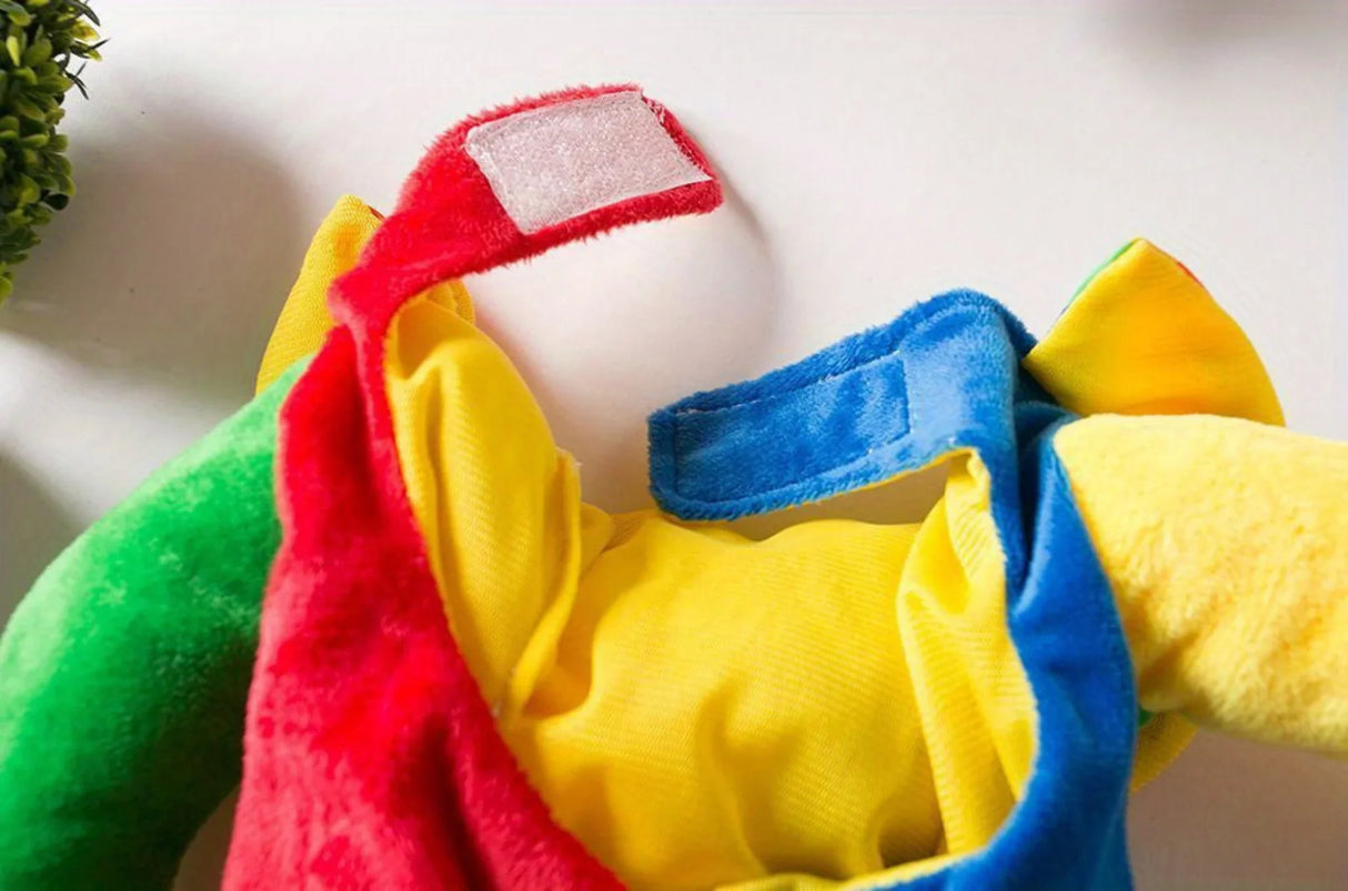 Halloween Clown Costume for Small Dogs & Cats - Funny Pet Costume with Jester Hat, Easy Slip-On Outfit, Soft Polyester Dog Clothes for Pug, Pomeranian, Chihuahua - Cute Halloween Party Costume