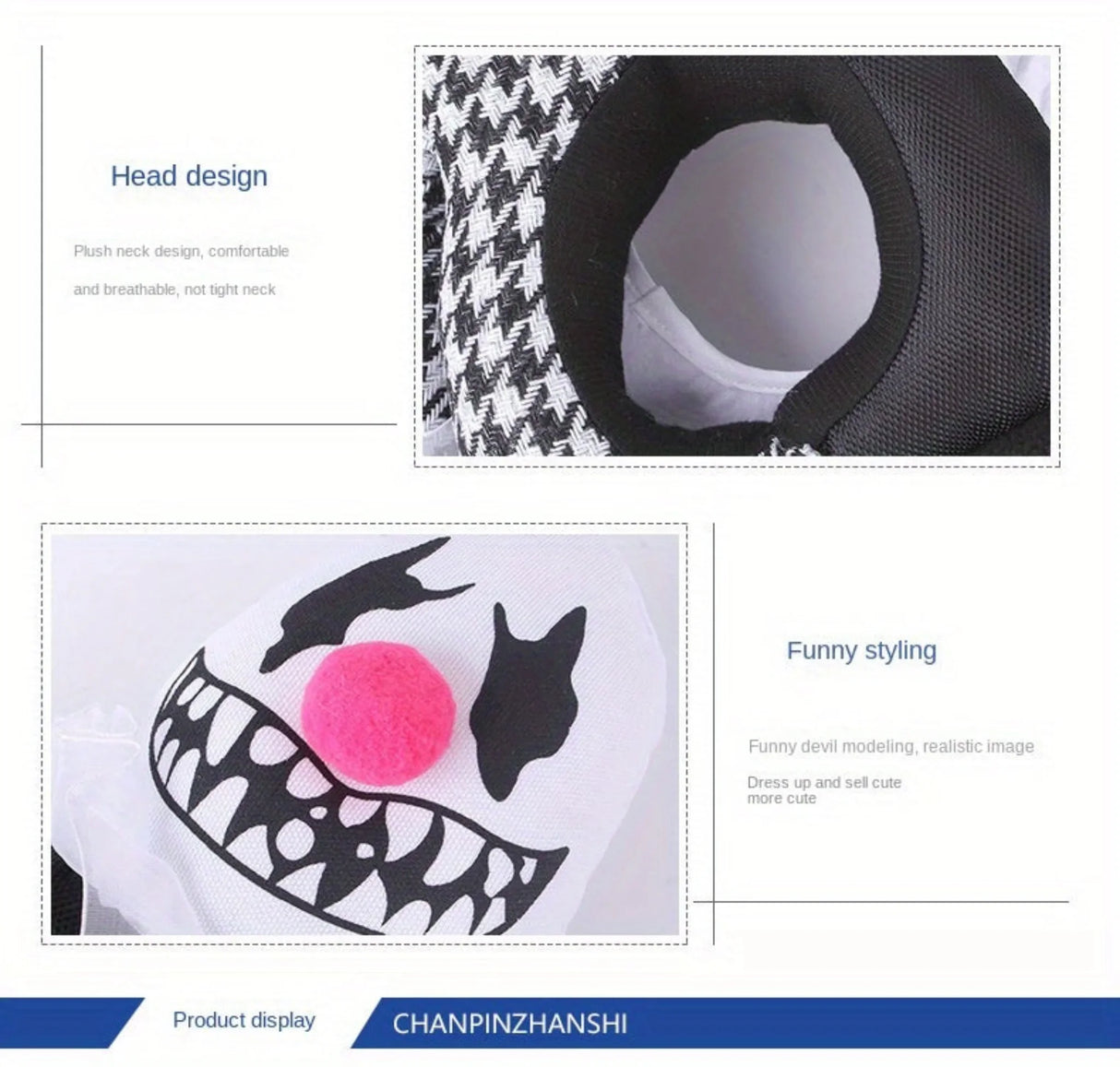 Medium Breeds Polyester Funny Devil Cartoon Dog Costume - Halloween Pet Transformation Outfit Pullover Design