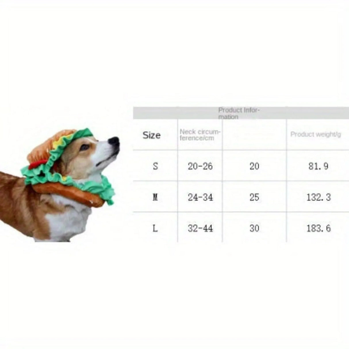 Dog Cat Hamburger Headgear Collar Hat Cartoon Pet Accessories Clothes Funny Costume Elizabethan Ring