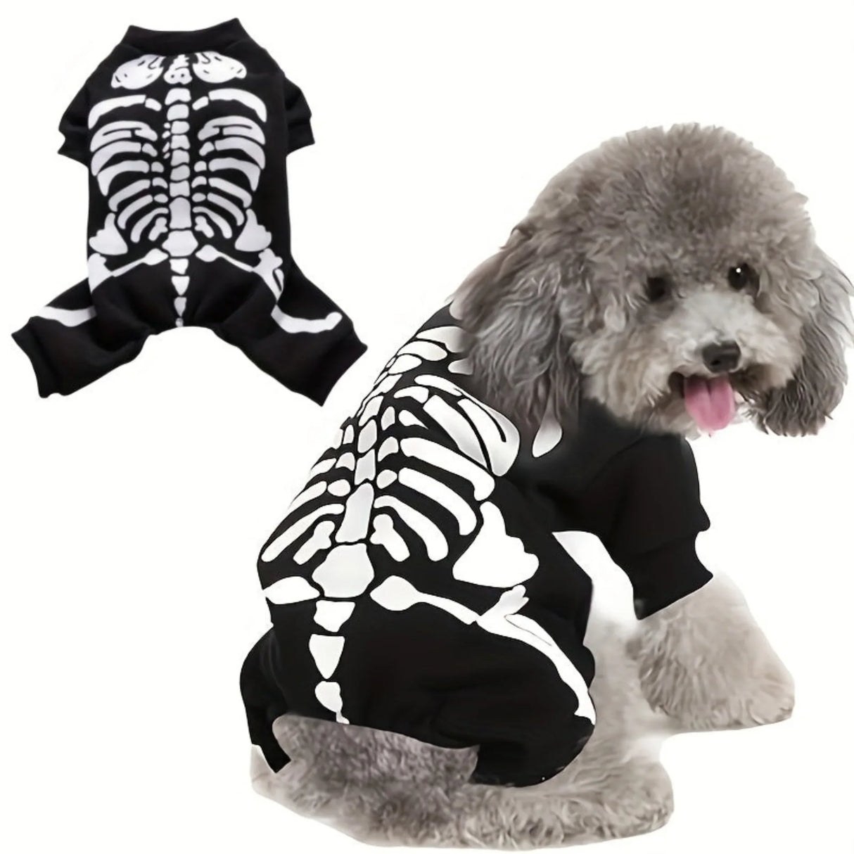 Halloween Pet Skull Costume For Dog & Cat - Spooky & Fun Design - Soft & Comfortable Fabric - For Halloween Parties & Cosplay - Perfect Gift for Pet Lovers