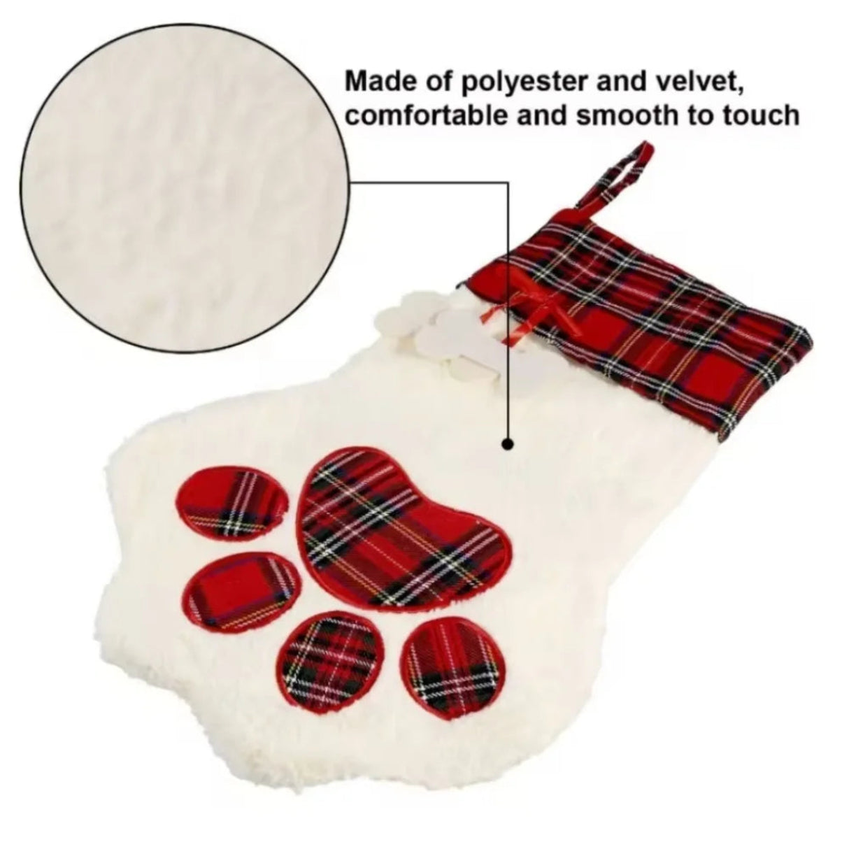Christmas Stockings Christmas Decoration Gifts for Family, Santa, Holiday, Pet, Dog Paw Stockings