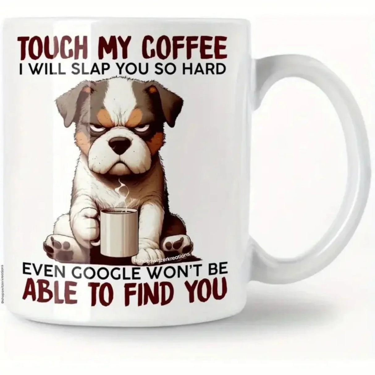 1pc 3A grade 11oz ceramic White Ceramic Coffee Mug With Dog Pattern,Suitable For Daily Drinking Christmas Thanksgiving Halloween