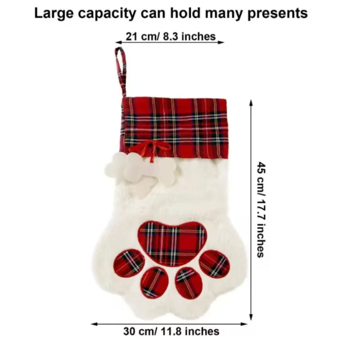Christmas Stockings Christmas Decoration Gifts for Family, Santa, Holiday, Pet, Dog Paw Stockings