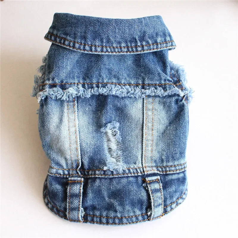 Spring Denim Dog Vest Shih Tzu Clothes for Small Dogs Yorkshire Terrier Puppy Jeans Jacket for Chihuahua Apparel Cat Clothes