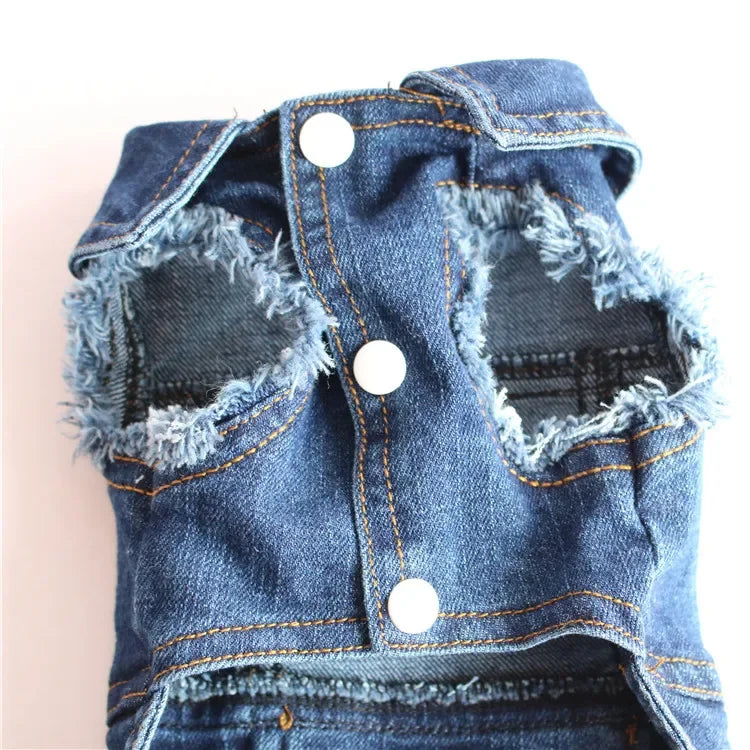 Spring Denim Dog Vest Shih Tzu Clothes for Small Dogs Yorkshire Terrier Puppy Jeans Jacket for Chihuahua Apparel Cat Clothes