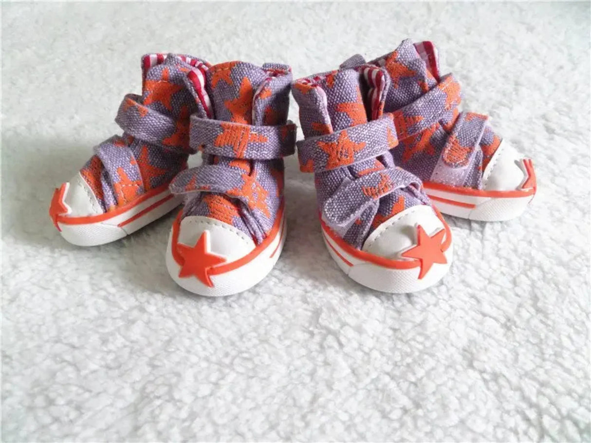 Hot sale pet dog shoes cute stars puppy boot outdoor Casual canvas Sneakers Teddy small dogs shoes ZL248