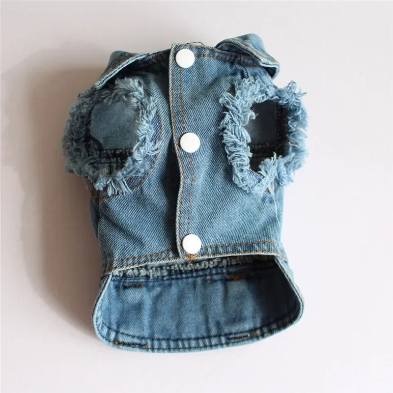 Spring Denim Dog Vest Shih Tzu Clothes for Small Dogs Yorkshire Terrier Puppy Jeans Jacket for Chihuahua Apparel Cat Clothes