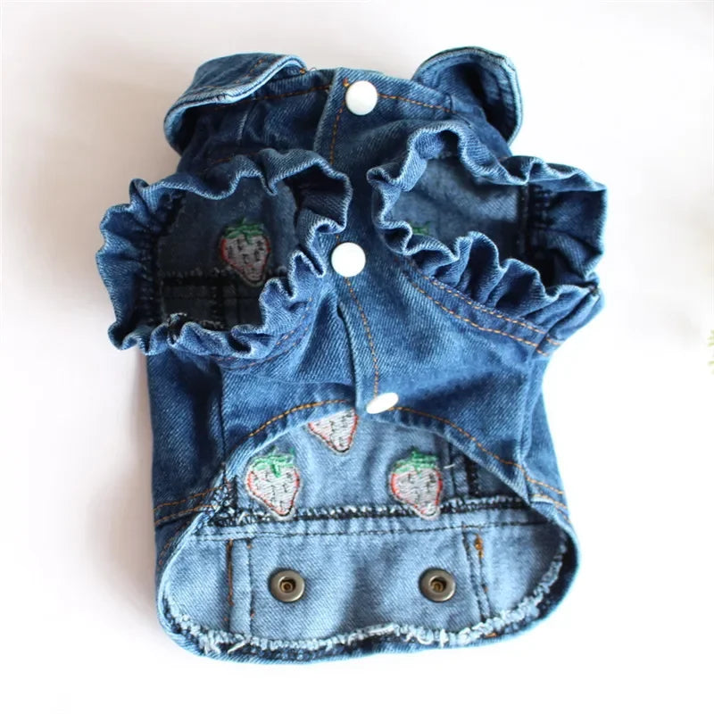 Spring Denim Dog Vest Shih Tzu Clothes for Small Dogs Yorkshire Terrier Puppy Jeans Jacket for Chihuahua Apparel Cat Clothes