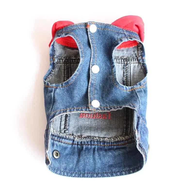 Spring Denim Dog Vest Shih Tzu Clothes for Small Dogs Yorkshire Terrier Puppy Jeans Jacket for Chihuahua Apparel Cat Clothes