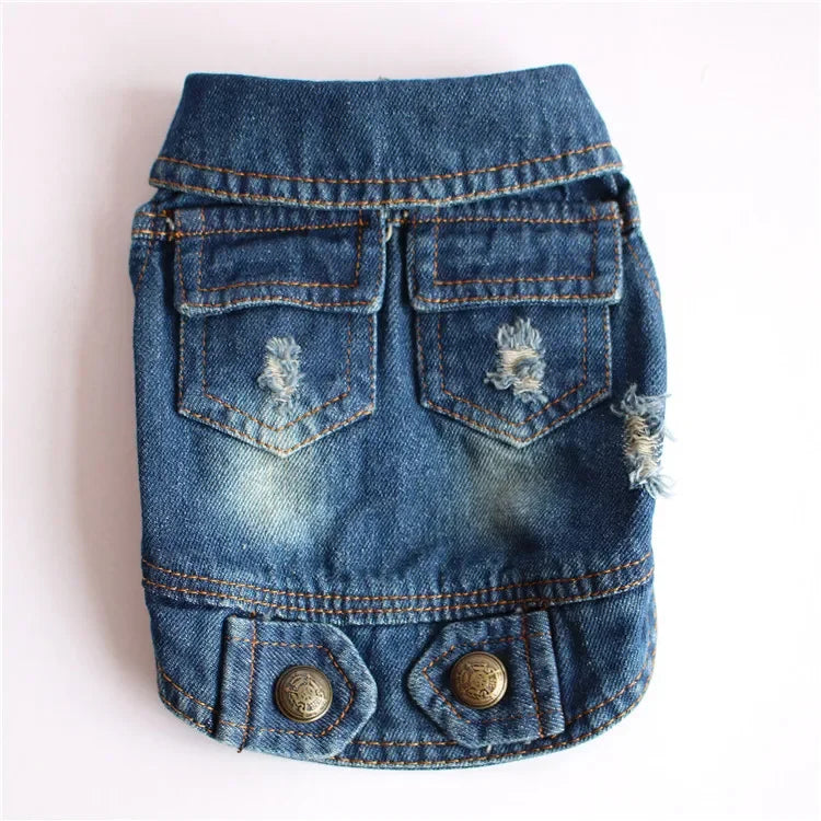 Spring Denim Dog Vest Shih Tzu Clothes for Small Dogs Yorkshire Terrier Puppy Jeans Jacket for Chihuahua Apparel Cat Clothes