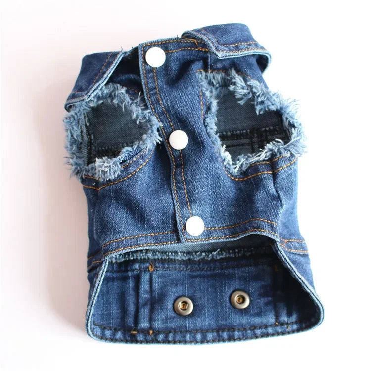 Spring Denim Dog Vest Shih Tzu Clothes for Small Dogs Yorkshire Terrier Puppy Jeans Jacket for Chihuahua Apparel Cat Clothes
