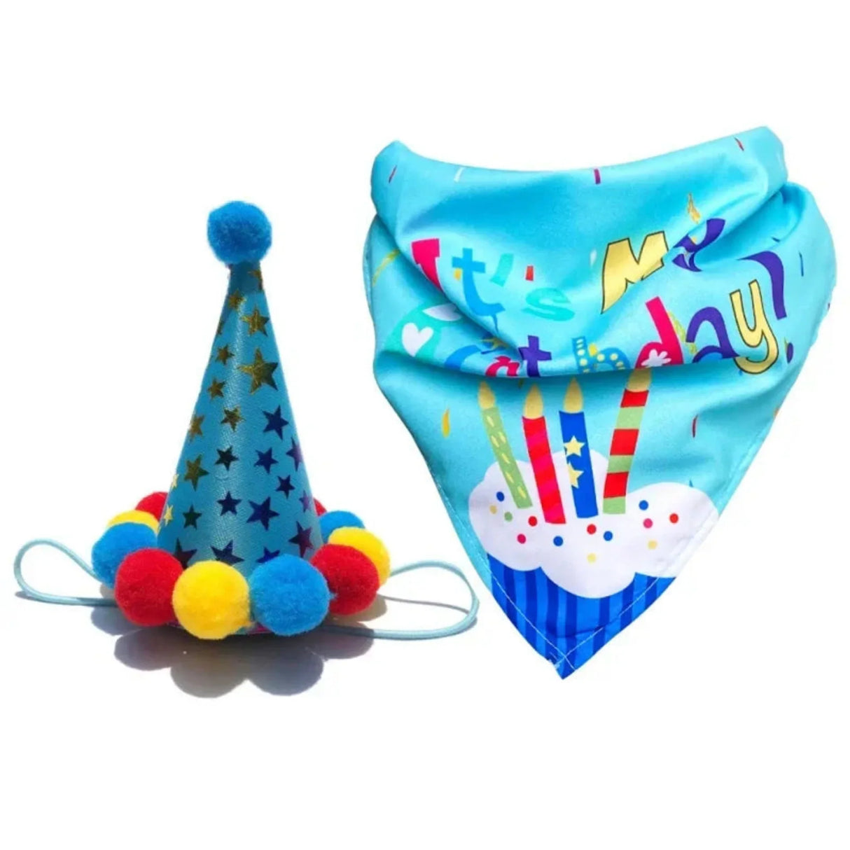 Artículos para fiestas de cumpleaños de perros, juego de pañuelos para cumpleaños de perro, niña y niño, con gorro, bufanda, pancarta de cumpleaños, globos y pajarita.