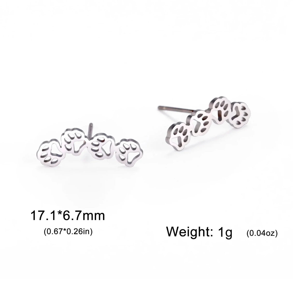 Unift Cute Dog Cat Paw Stud Earrings for Women Fashion Animal Paw Print Jewelry Stainless Steel Accessories Pet Lover Party Gift