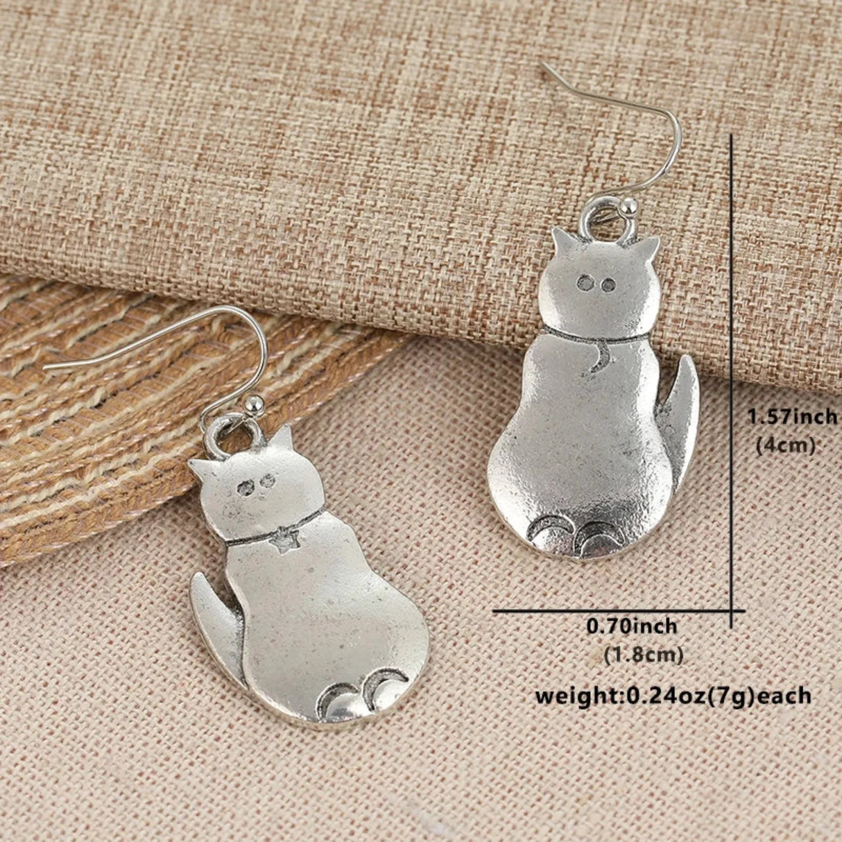 Cute cat earrings, holiday jewelry for women's holiday
