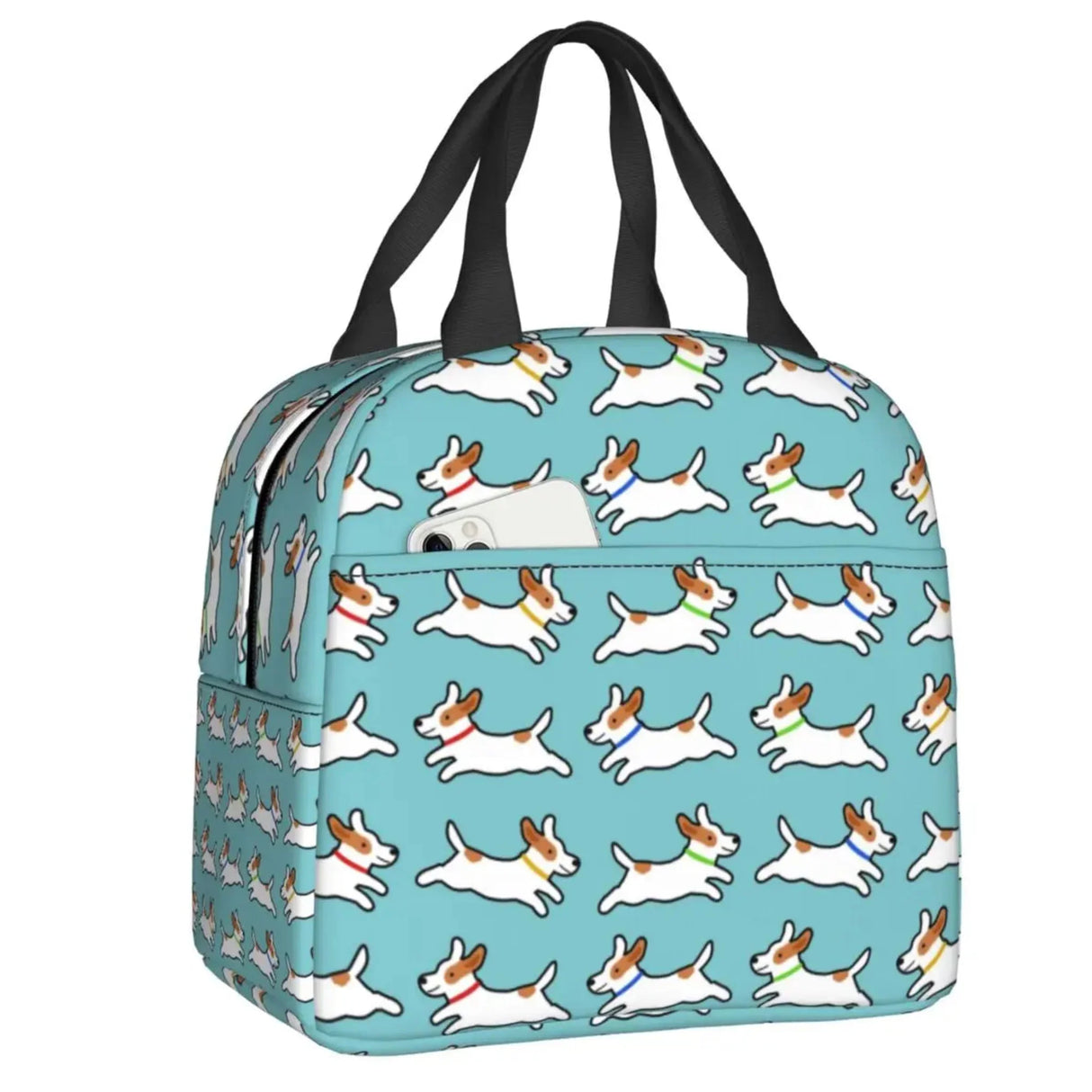 Custom Cute Jack Russell Terrier Running Dog Lunch Bag Women Warm Cooler Insulated Lunch Box for Kids School