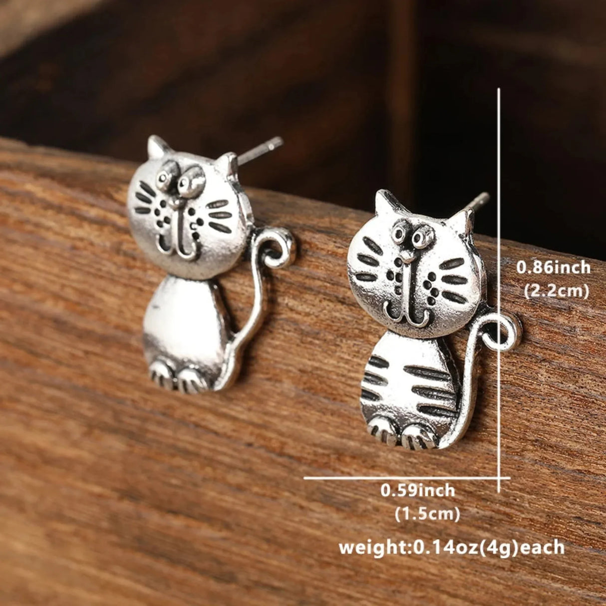 Cute cat earrings, holiday jewelry for women's holiday