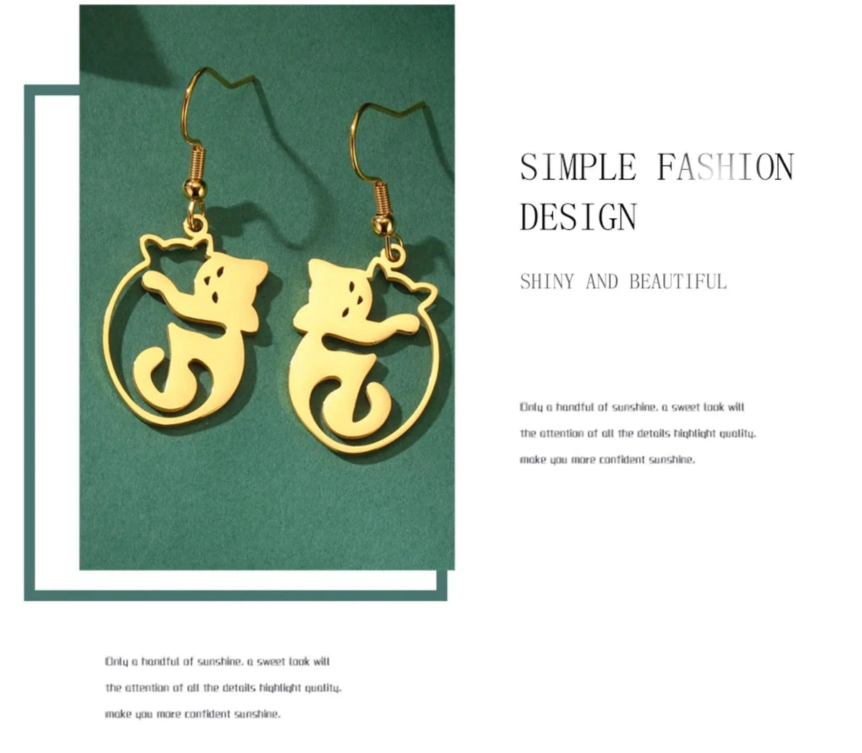 Unift Cute Hugging Cat Earrings for Women Girl Stainless Steel Drop Earrings Fashion Lovely Animal Jewelry Pet Kitten Lover Gift