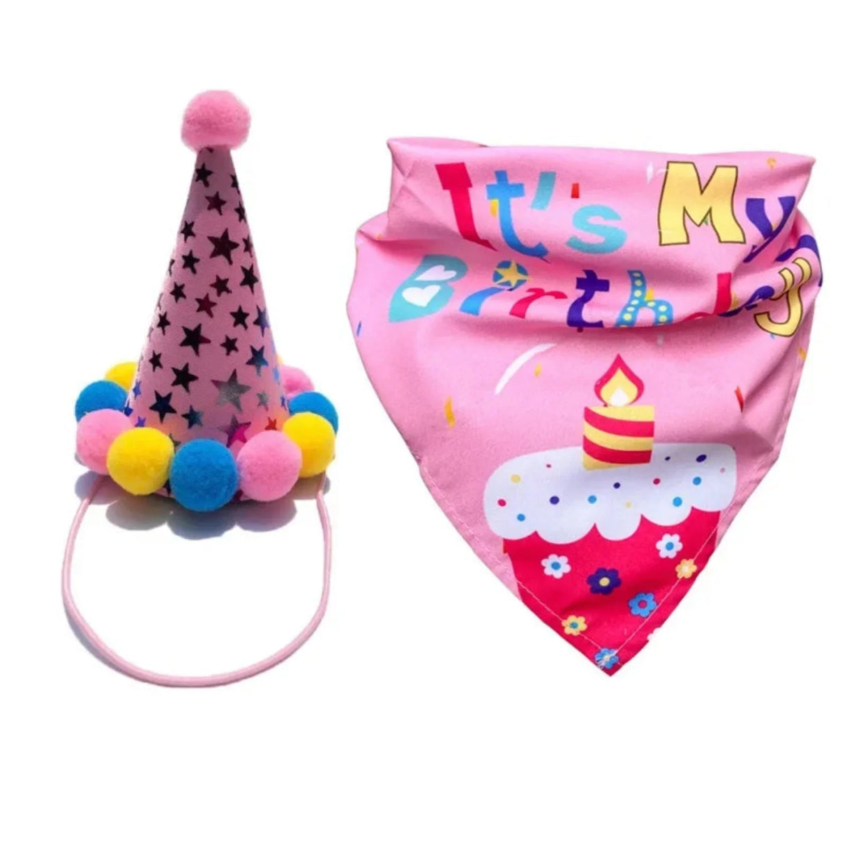 Artículos para fiestas de cumpleaños de perros, juego de pañuelos para cumpleaños de perro, niña y niño, con gorro, bufanda, pancarta de cumpleaños, globos y pajarita.