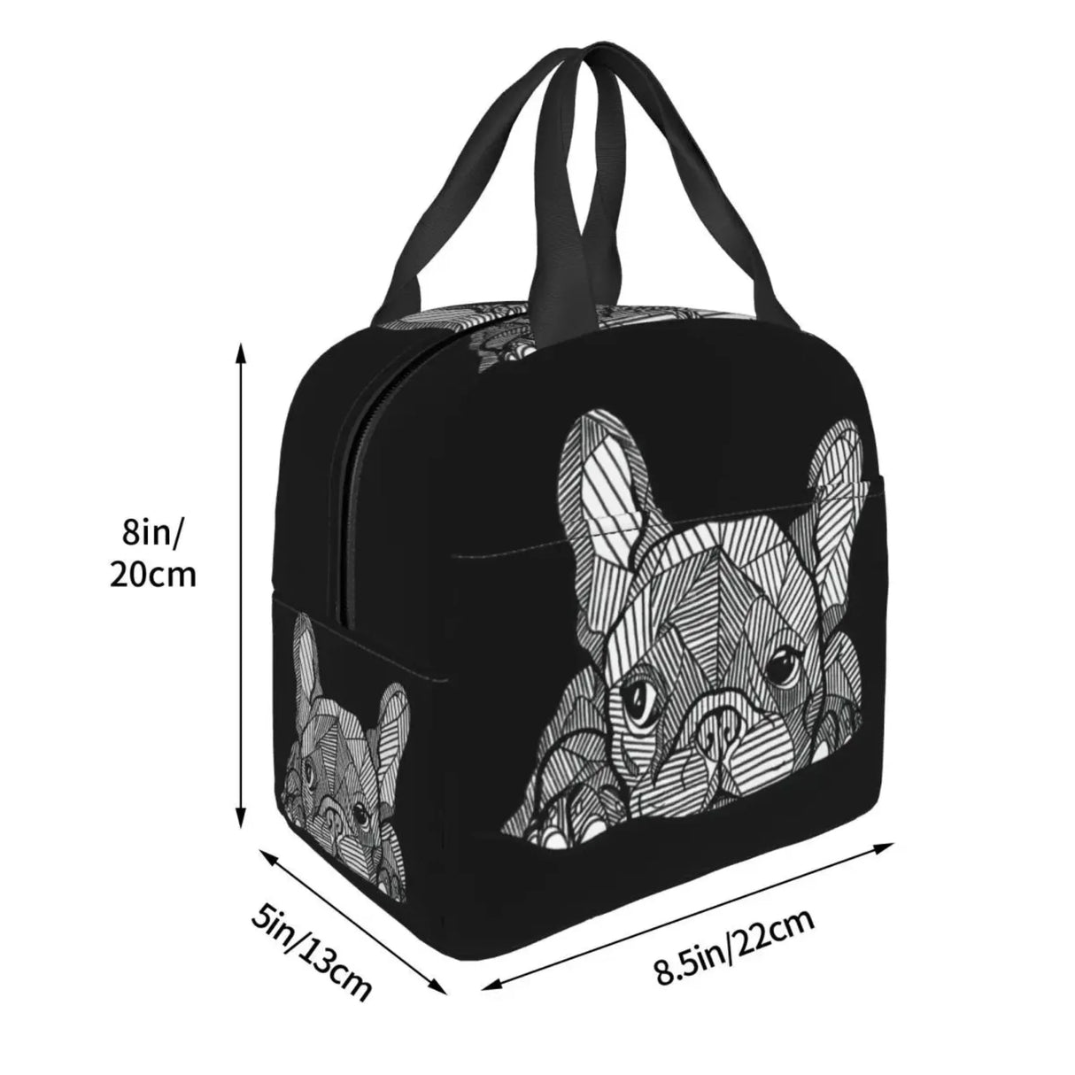 Custom French Bulldog Puppy Thermal Insulated Lunch Bags Women Portable Lunch Container for School Multifunction Food Box