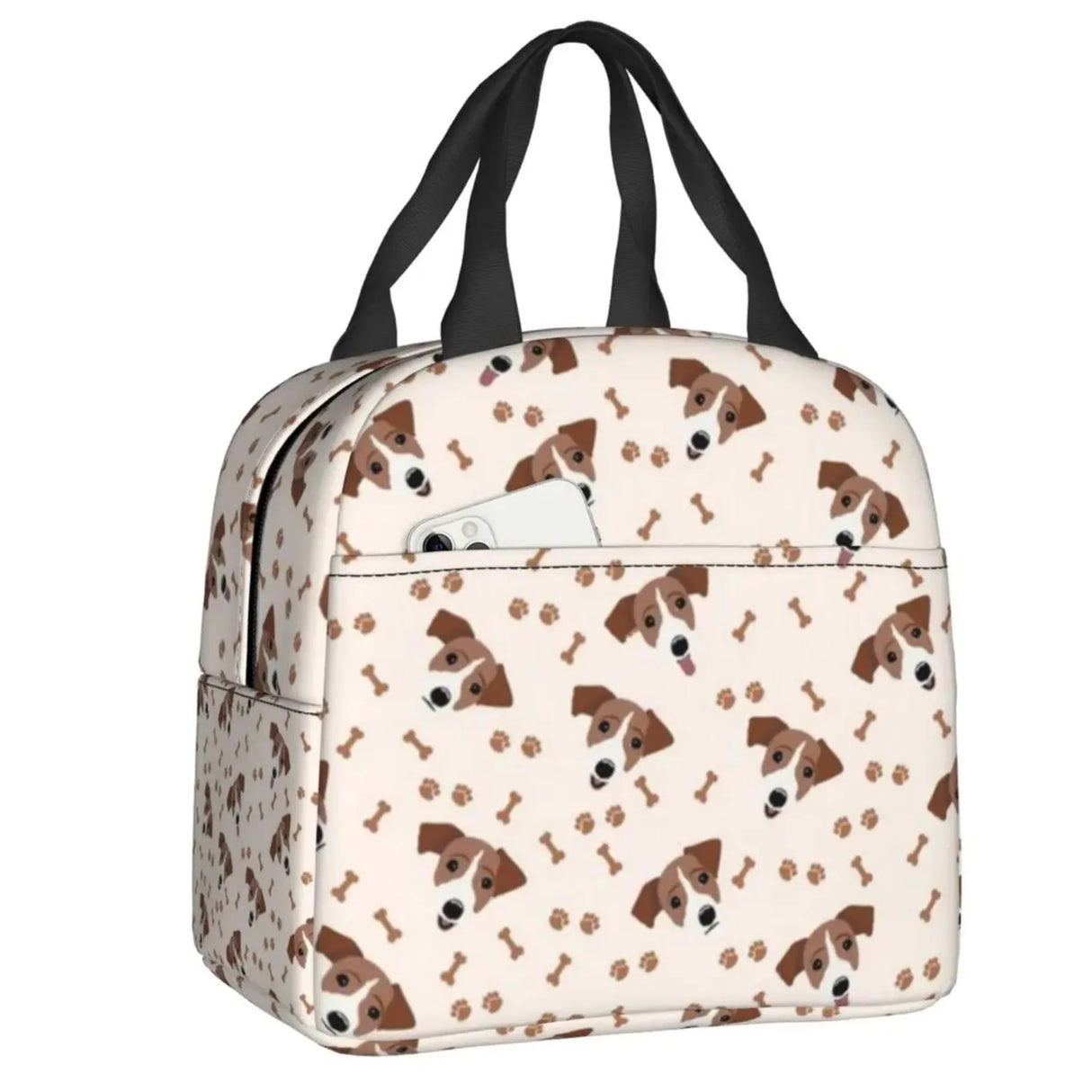 Custom Cute Jack Russell Terrier Running Dog Lunch Bag Women Warm Cooler Insulated Lunch Box for Kids School