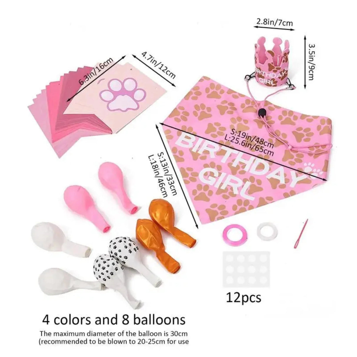 Pet Birthday Party Banner Pull Flag Birthday Hat Dog Paw Balloon Pet Props Pet Accessories For Small Medium Dogs Pets