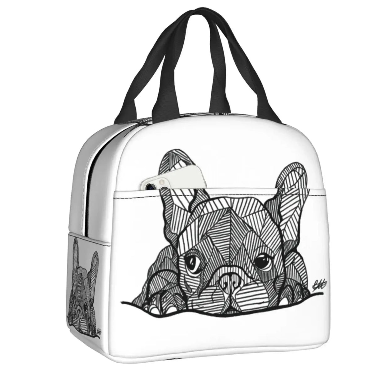 Custom French Bulldog Puppy Thermal Insulated Lunch Bags Women Portable Lunch Container for School Multifunction Food Box