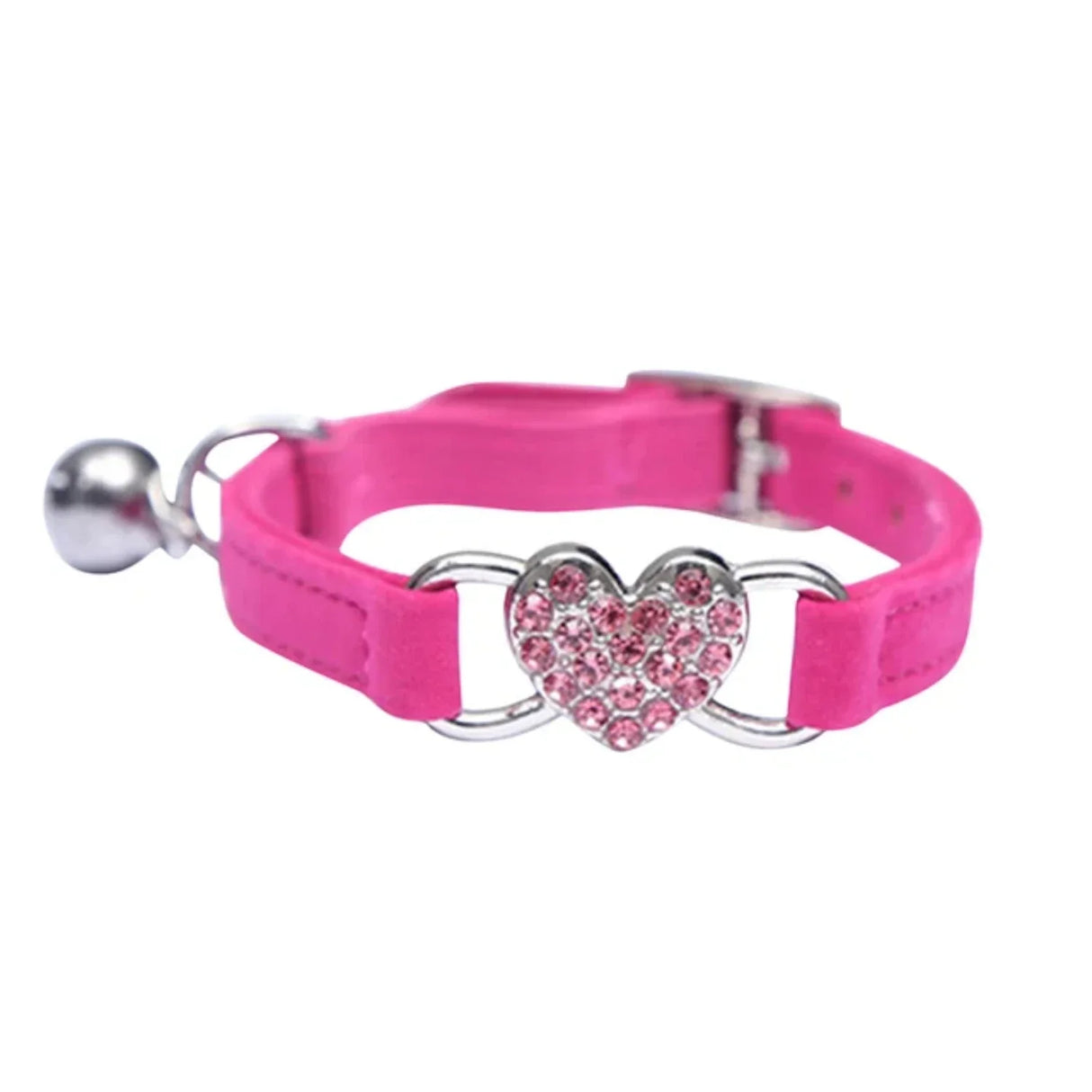 Heart Charm And Bell Cat Collar Safety Elastic Adjustable With Soft Velvet  8 Colors Pet Product Small Dog Collar