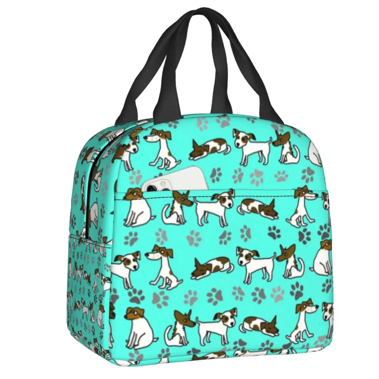 Custom Cute Jack Russell Terrier Running Dog Lunch Bag Women Warm Cooler Insulated Lunch Box for Kids School