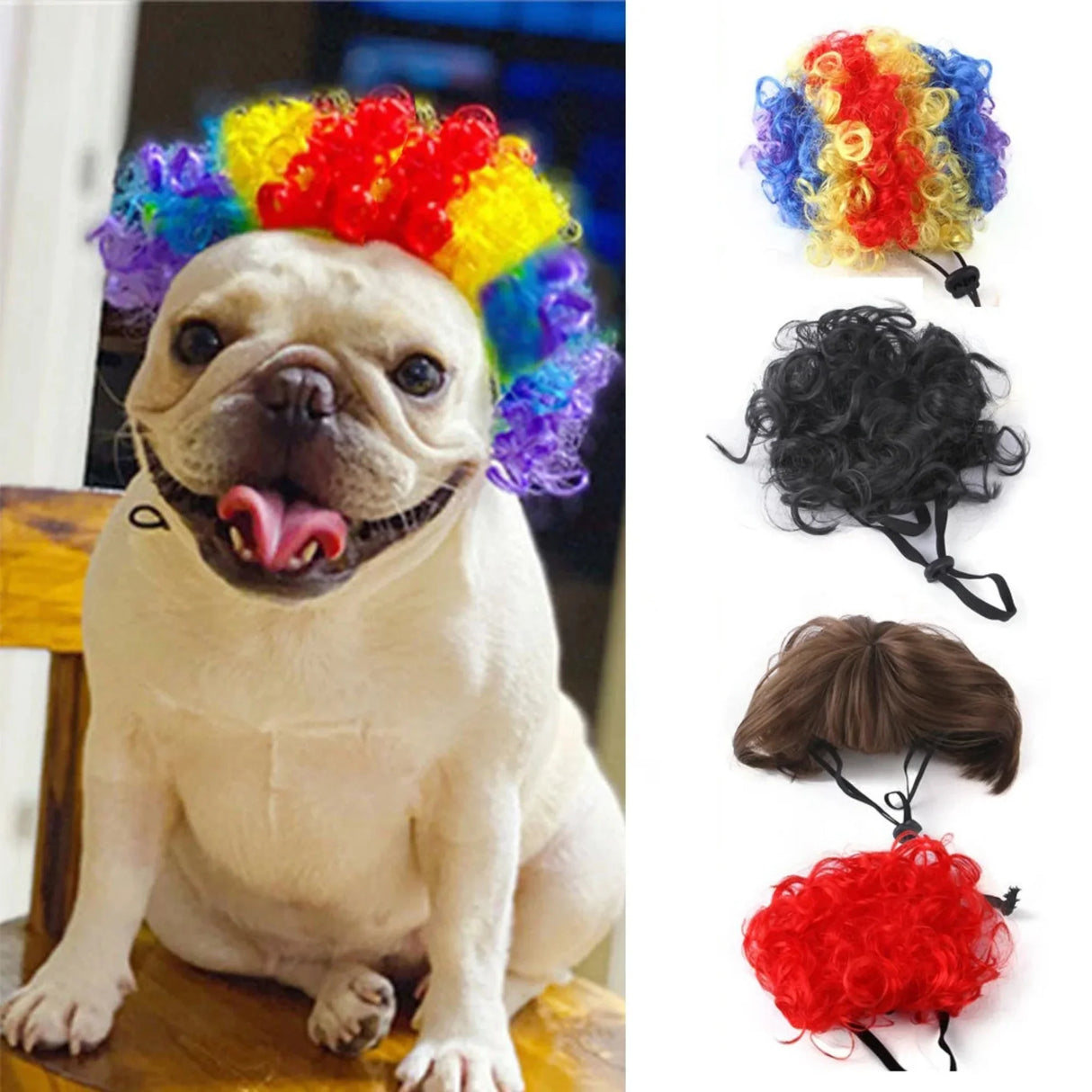 Pet Wigs Explosive Heads Clown Hair Accessories Cats Dogs Halloween Costumes Christmas Funny Pet Hair Accessories