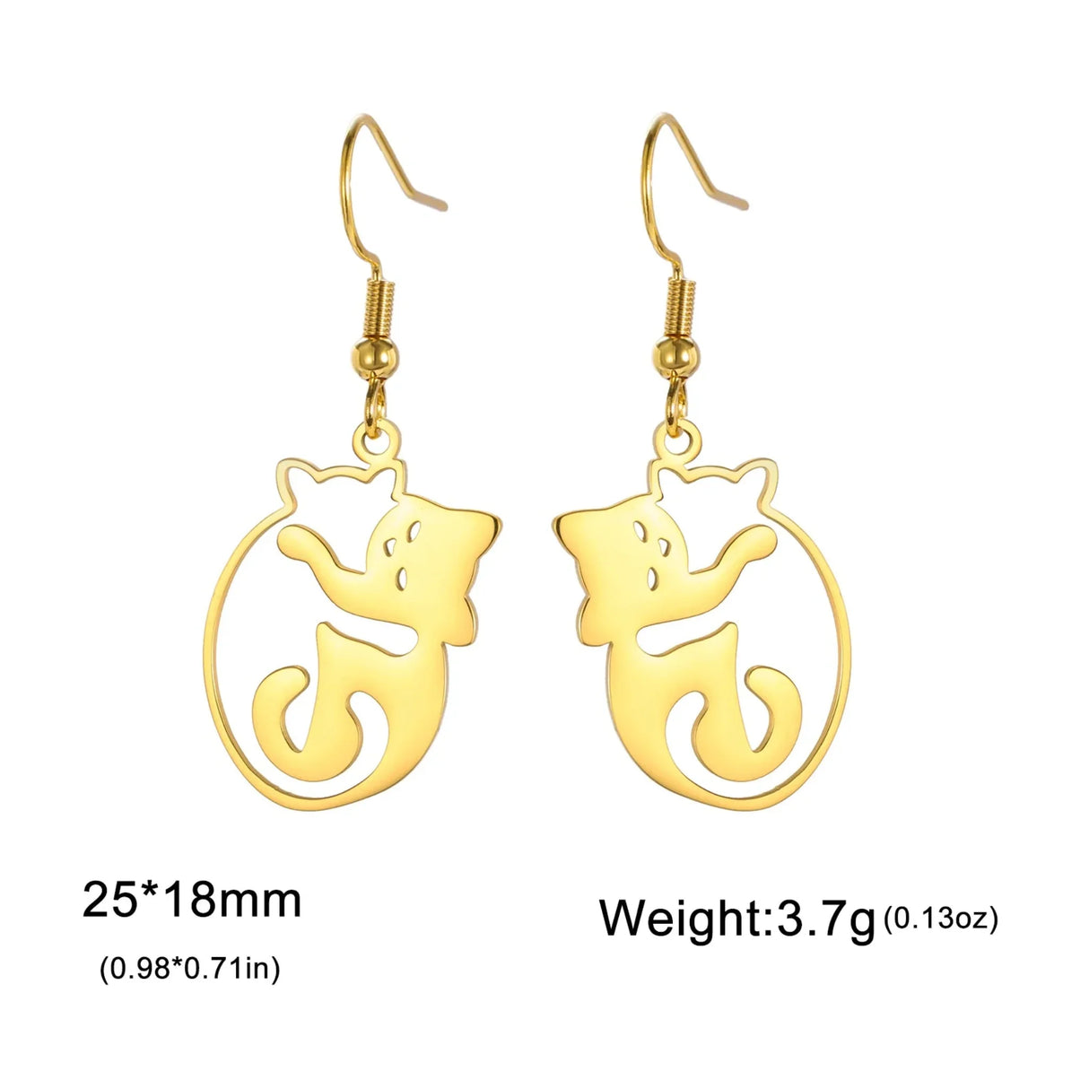 Unift Cute Hugging Cat Earrings for Women Girl Stainless Steel Drop Earrings Fashion Lovely Animal Jewelry Pet Kitten Lover Gift