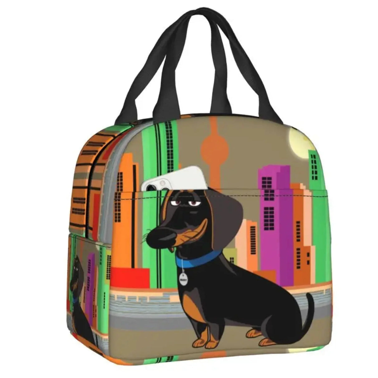 Kawaii Dachshund Dogs Insulated Lunch Tote Bag for Women Wiener Sausage Dog Portable Cooler Thermal Bento Box Work School Travel