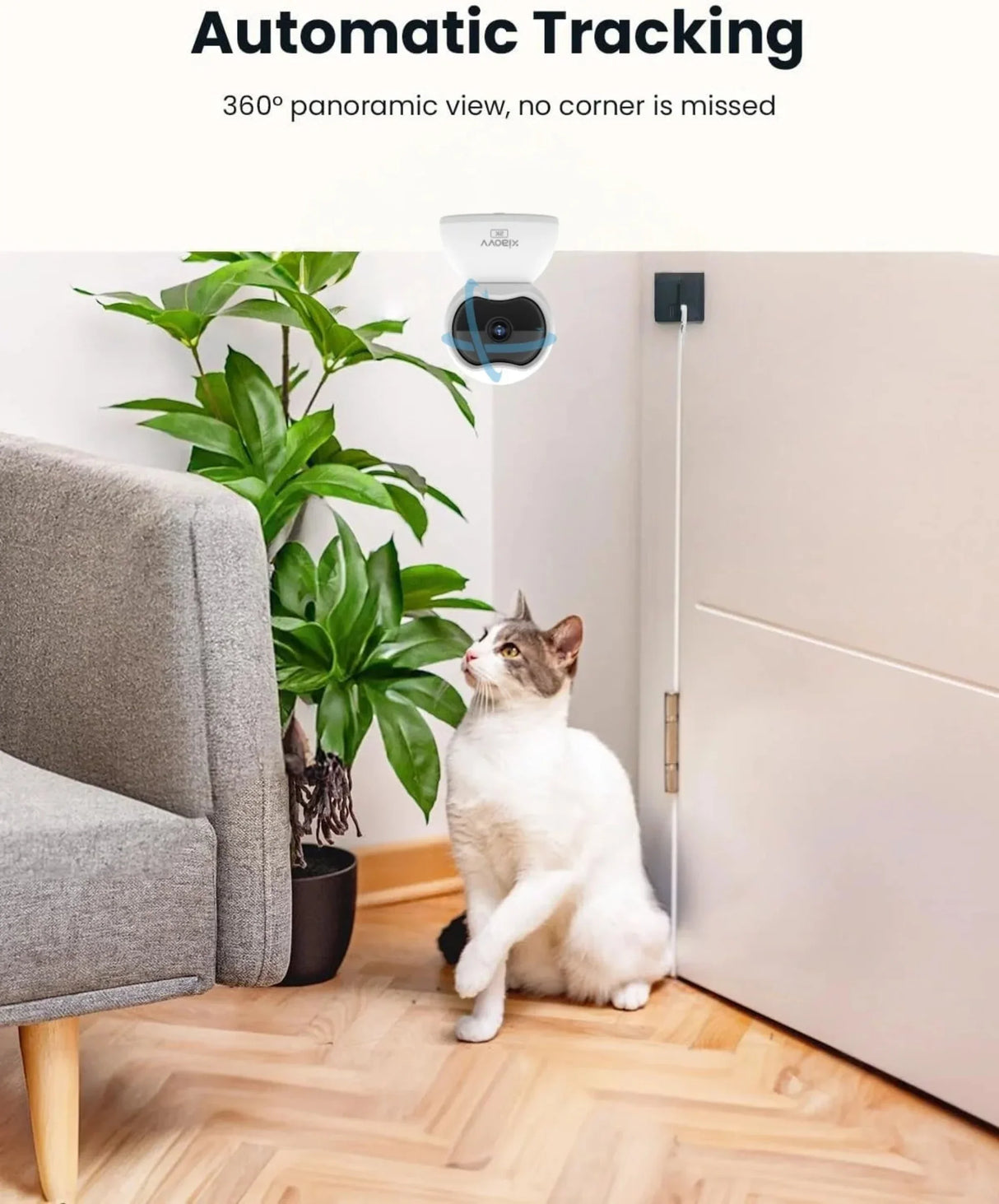 XIAOVV 1PCS Pet Camera Dog Cat Camera 360°/5MP with Mobile App WiFi Baby Camera Monitor for Home Indoor Security