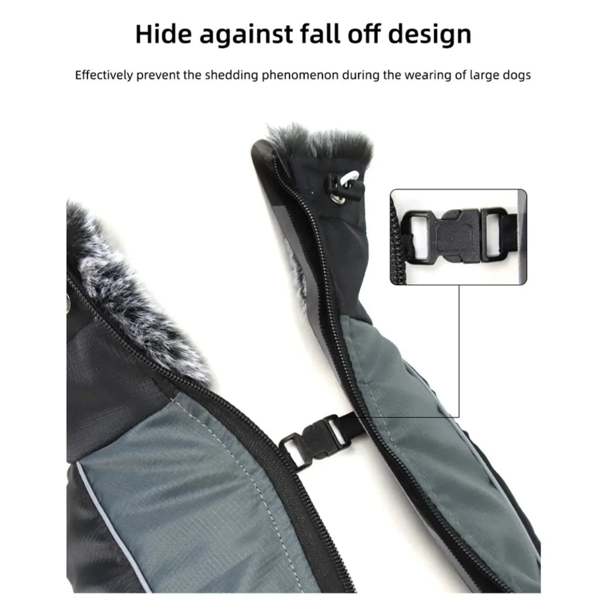 Stay Dry in Style  Waterproof Large Dog Clothes with Warm Furry Collar