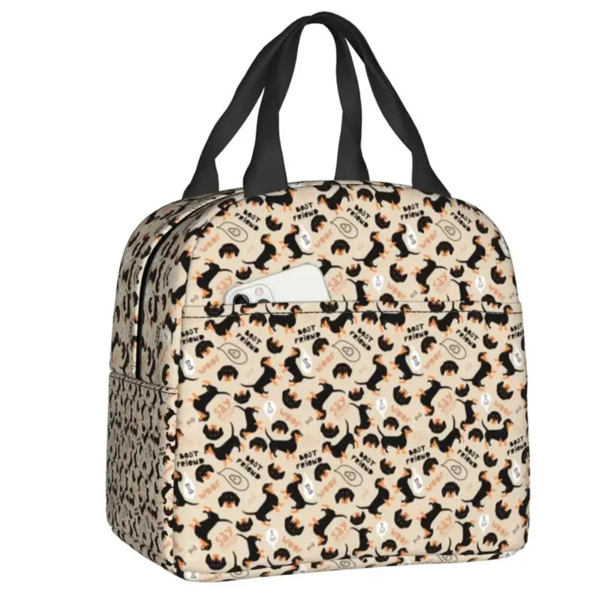 Kawaii Dachshund Dogs Insulated Lunch Tote Bag for Women Wiener Sausage Dog Portable Cooler Thermal Bento Box Work School Travel