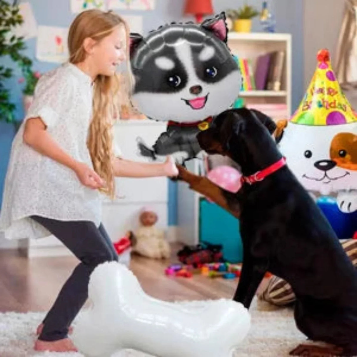 Puppy Party Decorations Balloons,7pcs Puppy Balloons Including Puppy Paw Foil Balloon & Dog Balloons Foil Balloons for Boys Kids