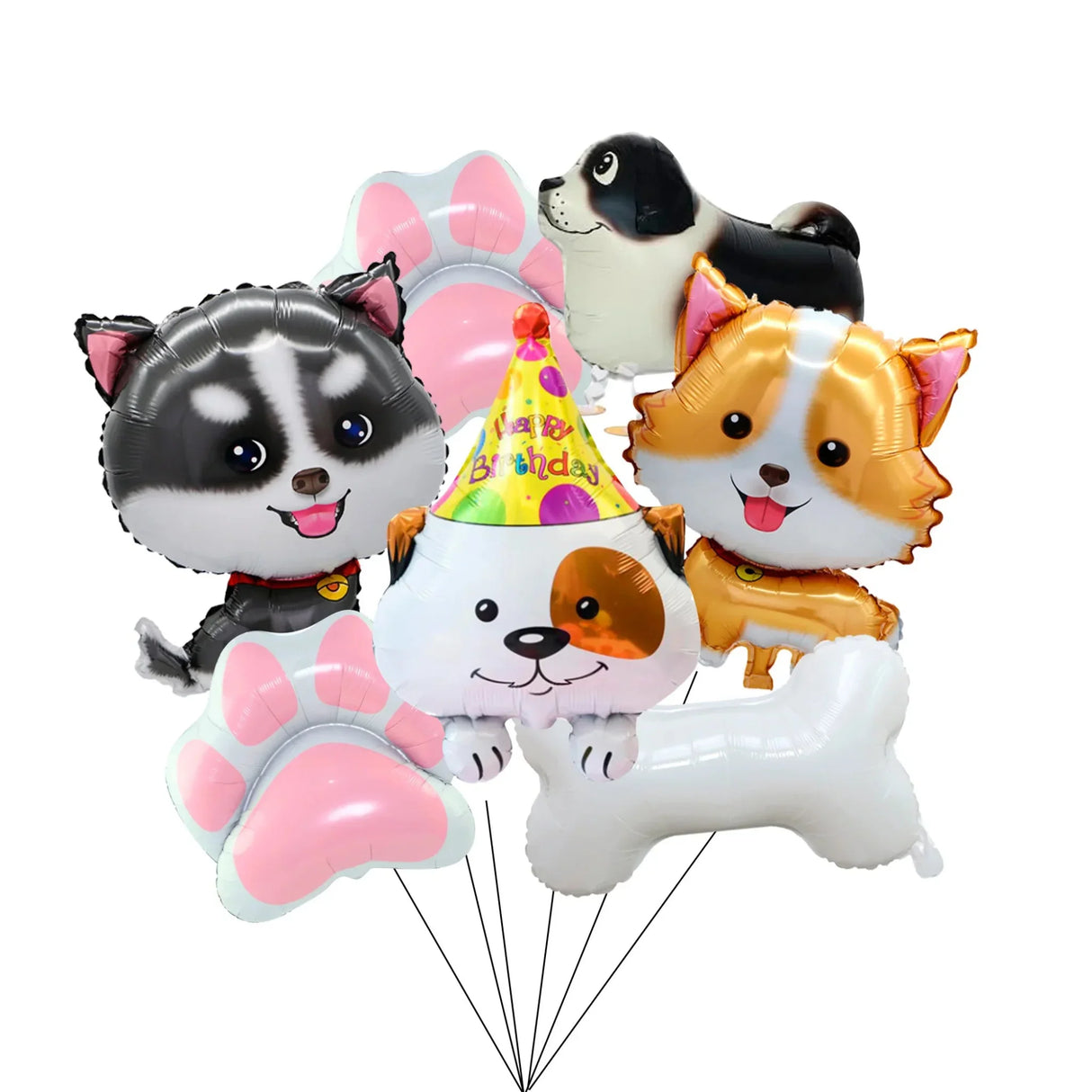 Puppy Party Decorations Balloons,7pcs Puppy Balloons Including Puppy Paw Foil Balloon & Dog Balloons Foil Balloons for Boys Kids