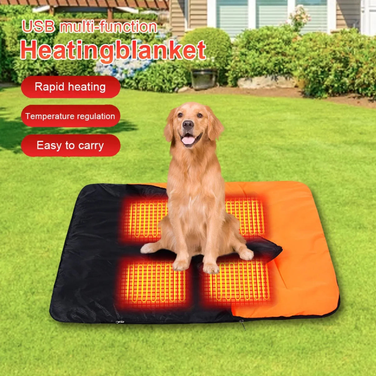 Electric Heated Pet Sleeping Bag Waterproof Heating Dog Sleeping Bag 3 Levels Heated Warming Cat Sleeping Bag for Indoor Outdoor