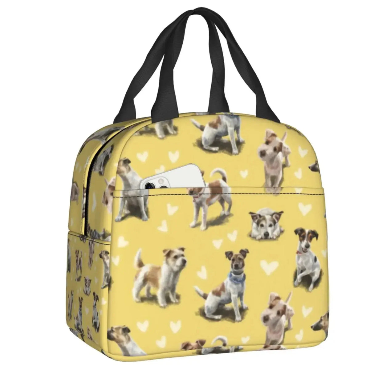 Custom Cute Jack Russell Terrier Running Dog Lunch Bag Women Warm Cooler Insulated Lunch Box for Kids School