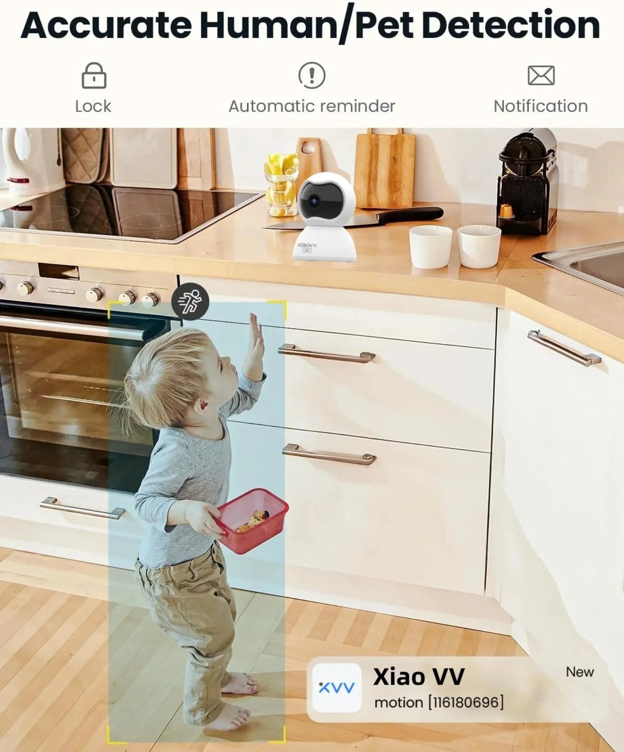 XIAOVV 1PCS Pet Camera Dog Cat Camera 360°/5MP with Mobile App WiFi Baby Camera Monitor for Home Indoor Security
