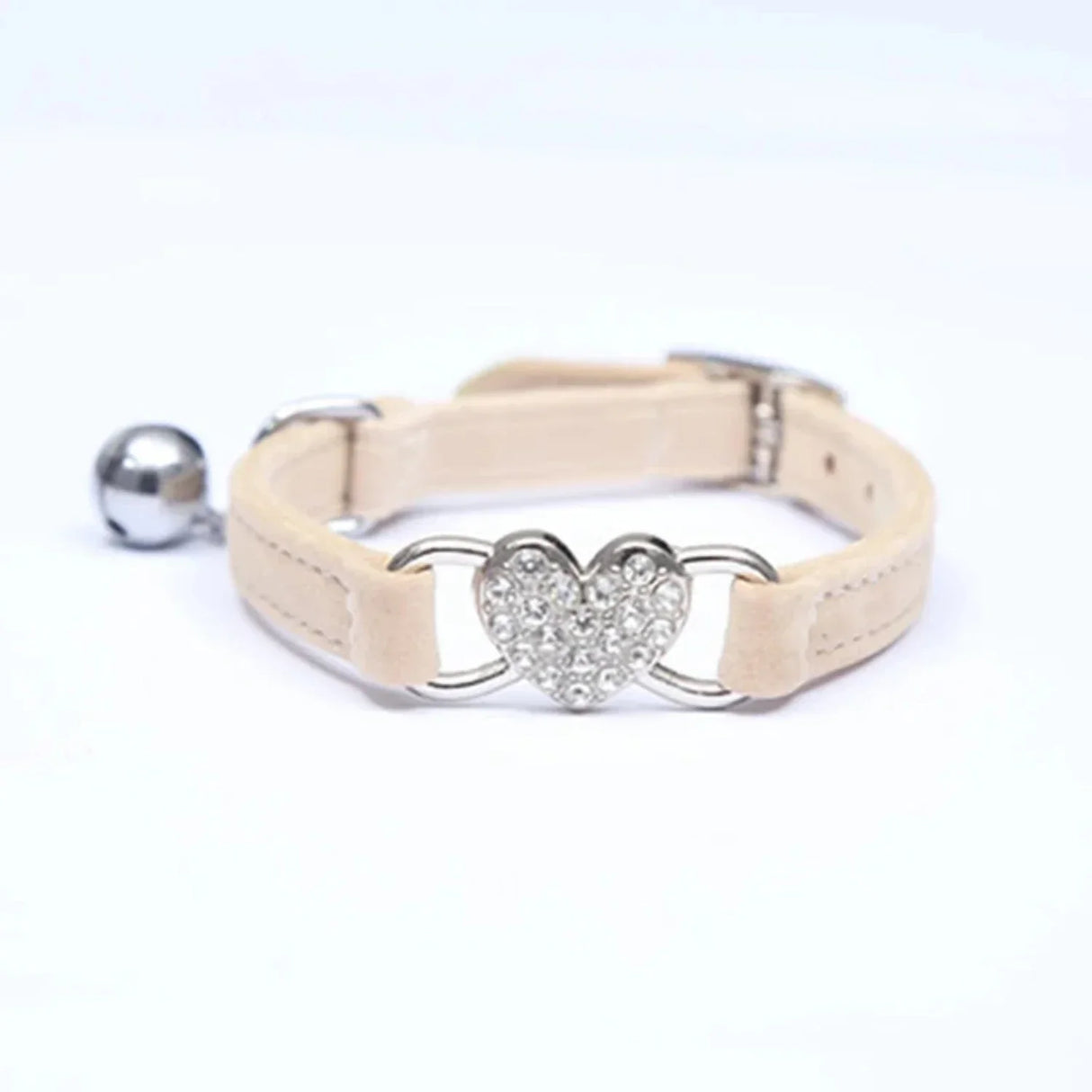 Heart Charm And Bell Cat Collar Safety Elastic Adjustable With Soft Velvet  8 Colors Pet Product Small Dog Collar