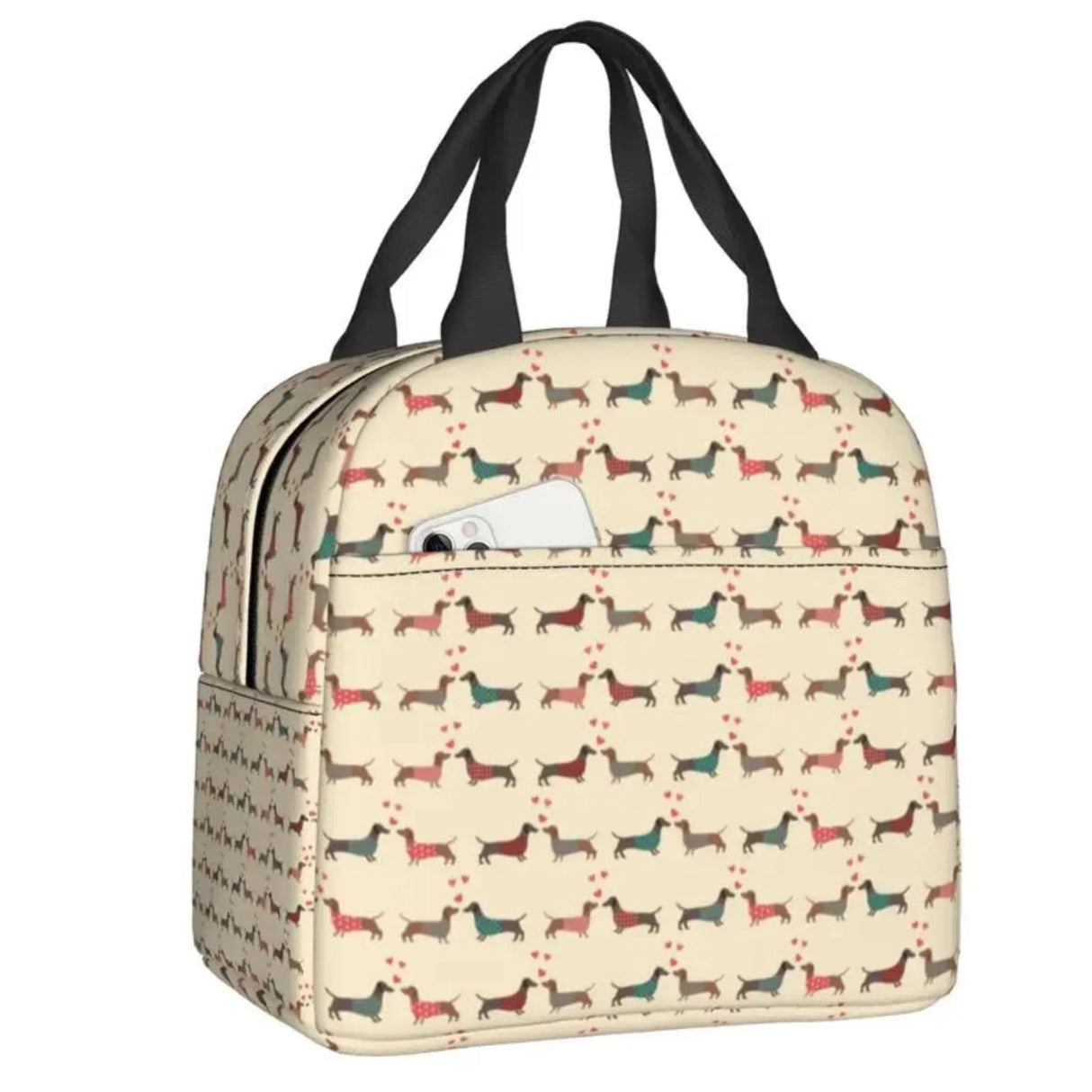 Kawaii Dachshund Dogs Insulated Lunch Tote Bag for Women Wiener Sausage Dog Portable Cooler Thermal Bento Box Work School Travel