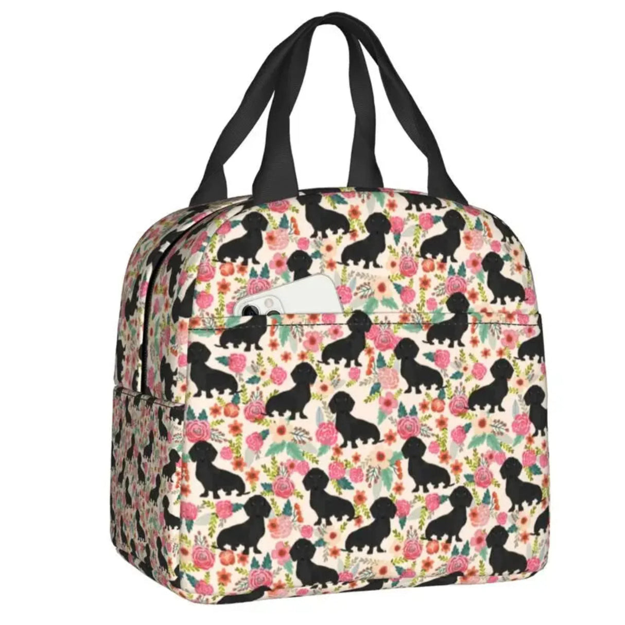 Kawaii Dachshund Dogs Insulated Lunch Tote Bag for Women Wiener Sausage Dog Portable Cooler Thermal Bento Box Work School Travel