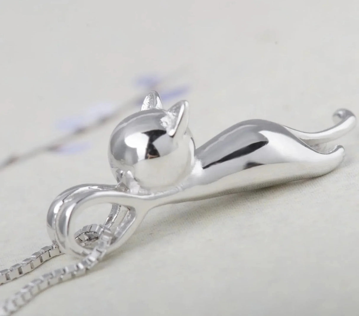 Silver Plated Necklaces for Women Cat Jewelry for Women Cat Accessories for Women Cat Lover Gifts Cute Birthday Gifts for Women