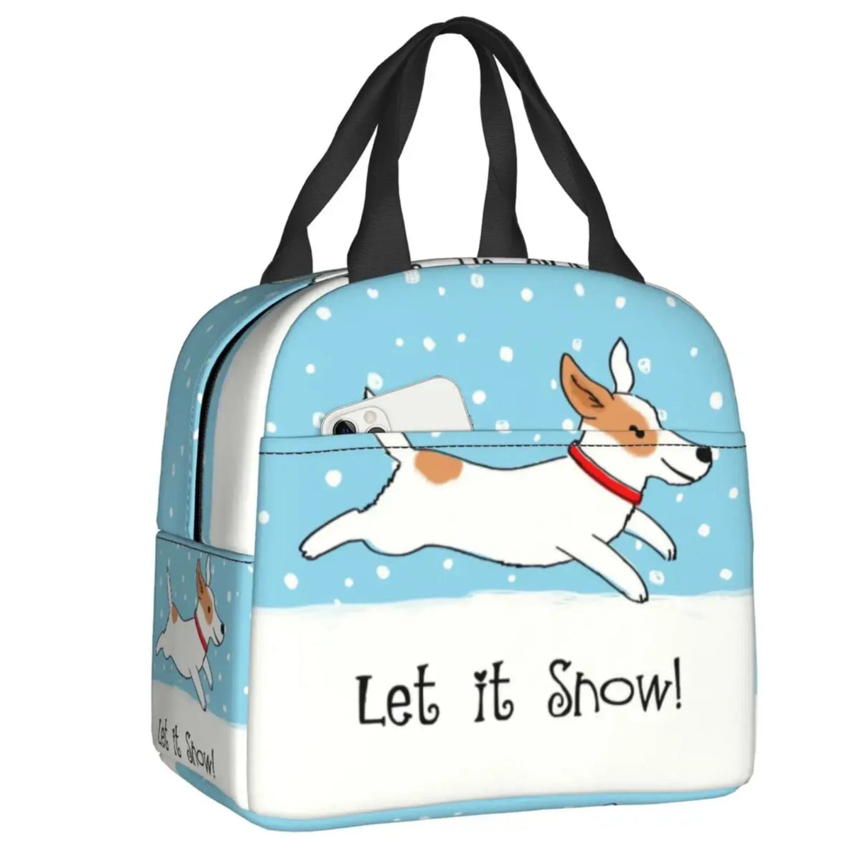 Custom Cute Jack Russell Terrier Running Dog Lunch Bag Women Warm Cooler Insulated Lunch Box for Kids School