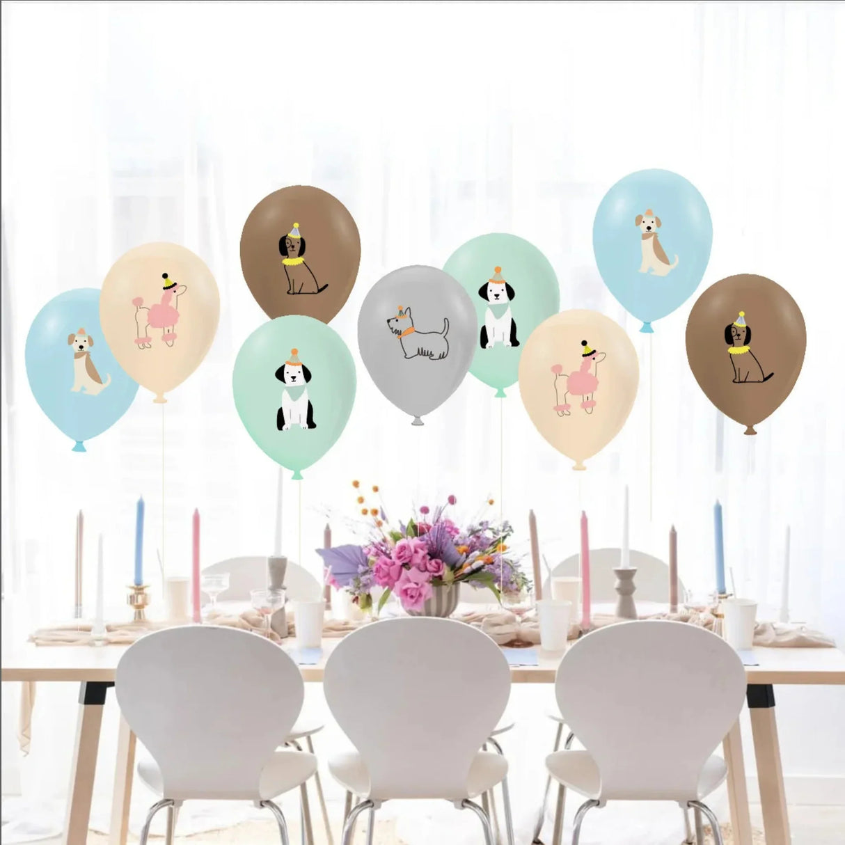 12Pcs Party Supplies 12" Latex Balloons Dog Birthday Kids Baby Shower Balloon Decoration Toys Paw Print