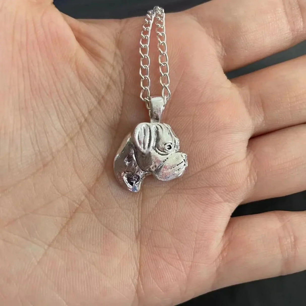 dog necklace Handmade boxer necklace Embossed pendant jewelry golden colors plated in stock fast delivery