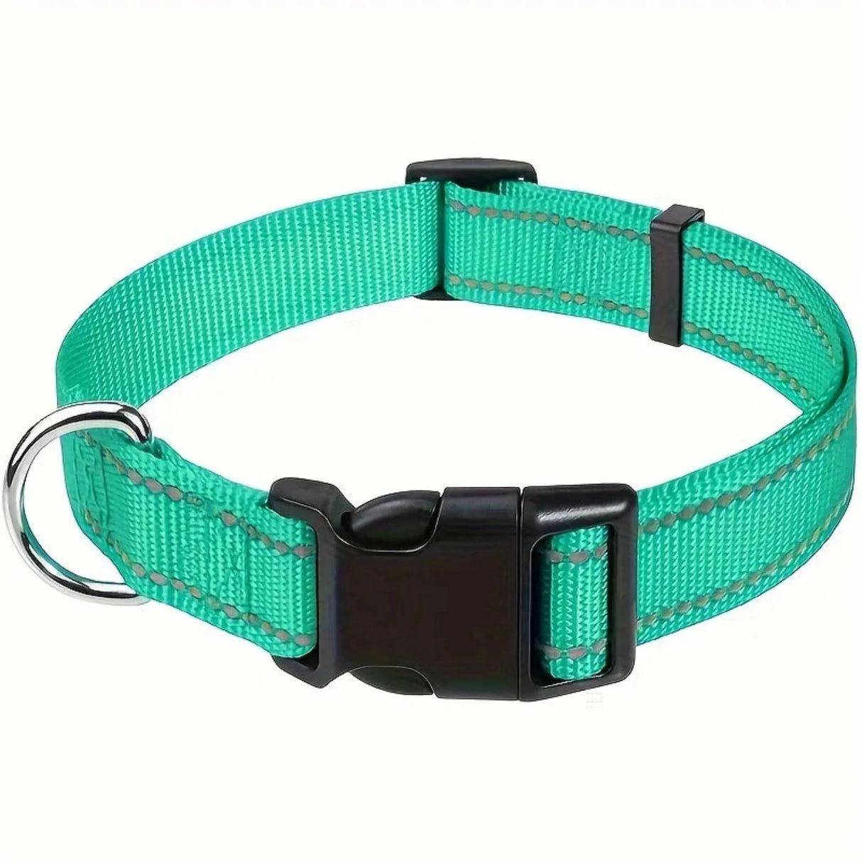 Secure & Adjustable  Dog Collar - High-Visibility Reflective Nylon, Perfect for Nighttime Safety, Comfort Fit with Quick Release