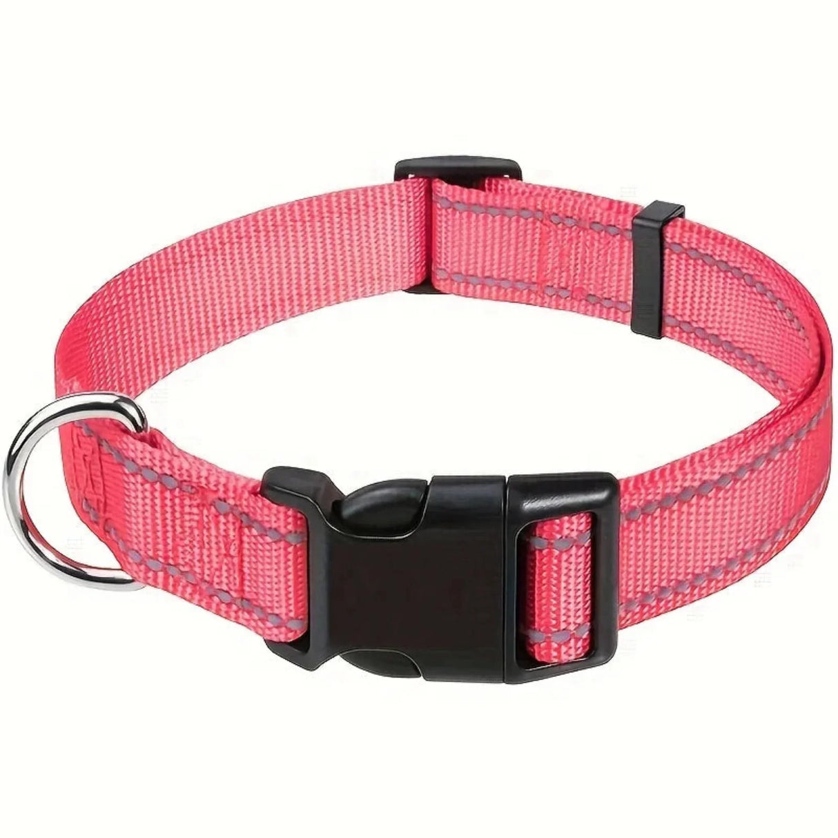 Secure & Adjustable  Dog Collar - High-Visibility Reflective Nylon, Perfect for Nighttime Safety, Comfort Fit with Quick Release