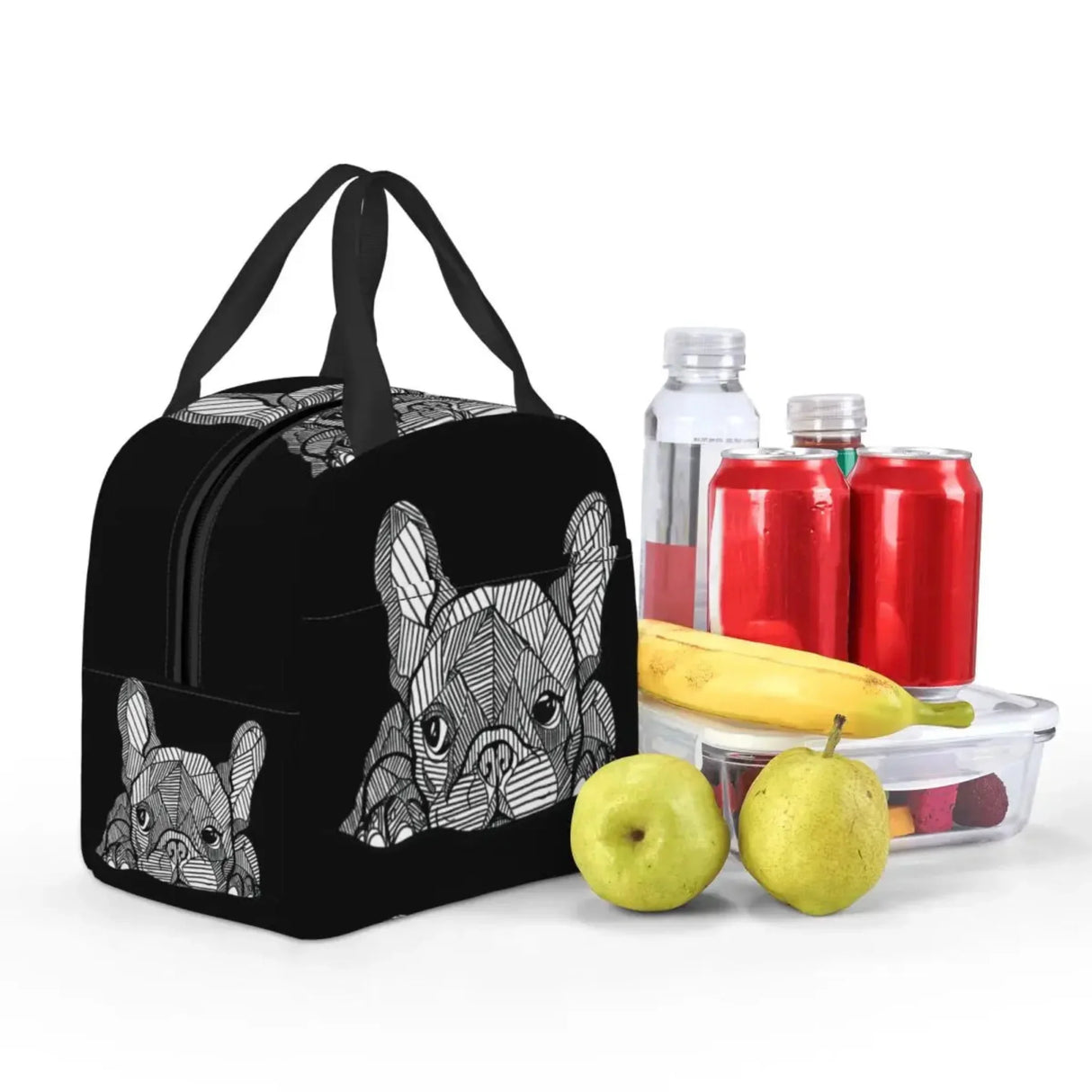 Custom French Bulldog Puppy Thermal Insulated Lunch Bags Women Portable Lunch Container for School Multifunction Food Box