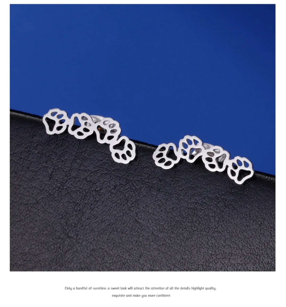 Unift Cute Dog Cat Paw Stud Earrings for Women Fashion Animal Paw Print Jewelry Stainless Steel Accessories Pet Lover Party Gift